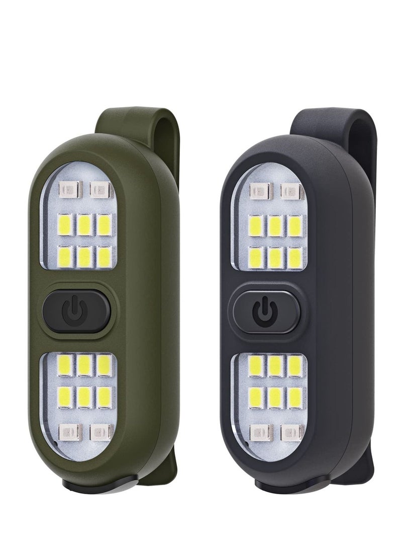 SYOSI 2 قطع مصابيح رأس قابلة للتثبيت ملحقات خوذة مصابيح LED ضوء قبعة مصباح يدوي قابل للتثبيت لمصابيح القبعة للصيد والتخييم وصيد السمك (أسود + أخضر) - Image 1