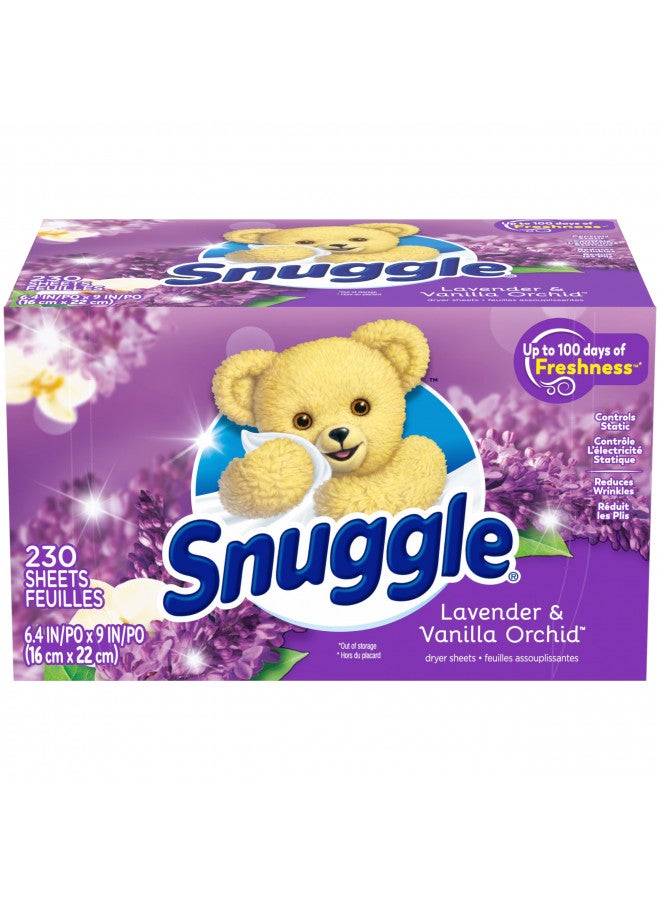 Snuggle Fabric Softener Dryer Sheets Lavender Vanilla Orchid 230ct - Image 1