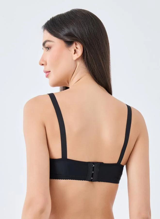 Styli Pack of 2 - Padded Non Wired Lace Bra with Metal Trim