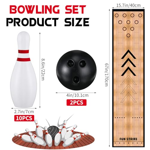 Sitroasho Mini Bowling Set Bowling Alley Games ToysIndoor Outdoor Home Bowling SetBowling Pins Ball Set 10 pins 2 Balls for Kid Age 3 Adult Fun outdoor bowling for Backyard Lawn Party Games - Image 3