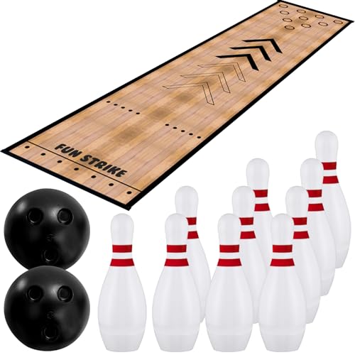 Sitroasho Mini Bowling Set Bowling Alley Games ToysIndoor Outdoor Home Bowling SetBowling Pins Ball Set 10 pins 2 Balls for Kid Age 3 Adult Fun outdoor bowling for Backyard Lawn Party Games - Image 1
