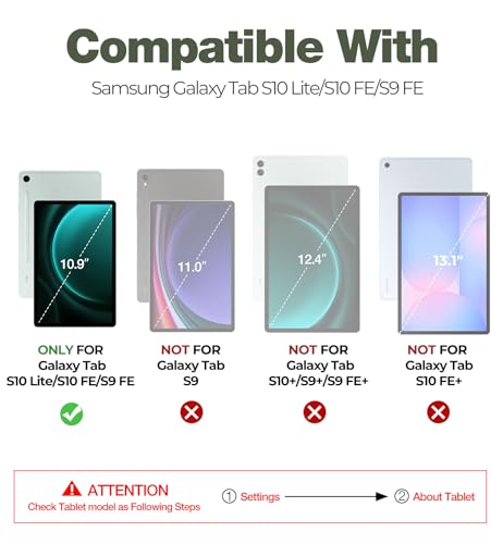 Dexnor Case for Samsung Galaxy Tab S10 Lite S10 FES9 FE 109 Inch20252023 Built in Screen Protector Kickstand with Pen Holder Heavy Duty Full Body Cover for S9 FE 5G Tablet Case Purple - Image 3