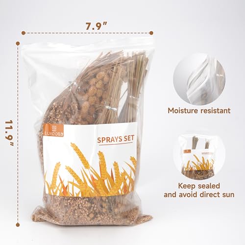 LUVCOSY Hamster Organic Sprays Set = Wheat + Flax + Yellow Millet + Panicle Millet, Pet Habitat Bedding Decor, Natural Hamster Chews Accessories Supplies, for Gerbil, Mice, Guinea Pig, Chinchilla - Image 2
