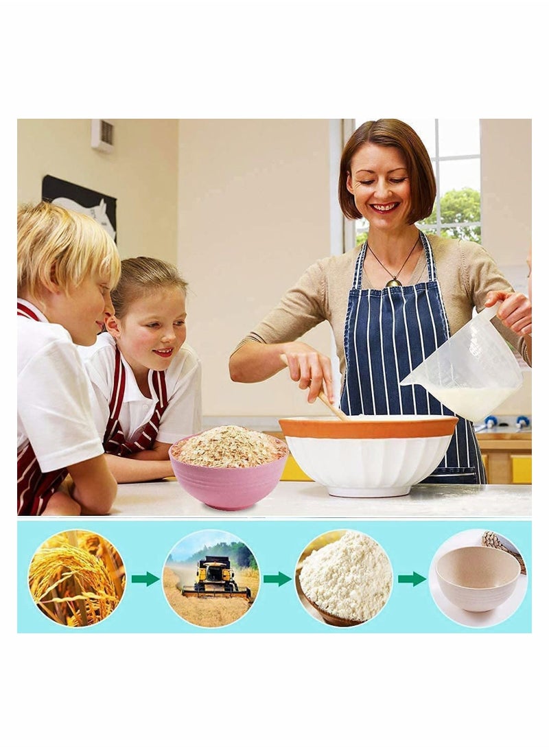 SYOSI Unbreakable Cereal Bowls Reusable Fiber Lightweight Bowl Set of 4 BPA Free Dishwasher Microwave Safe Perfect for Rice Fruit Salad Pasta Noodles Soup Kids Children Toddler Adult  - Image 2