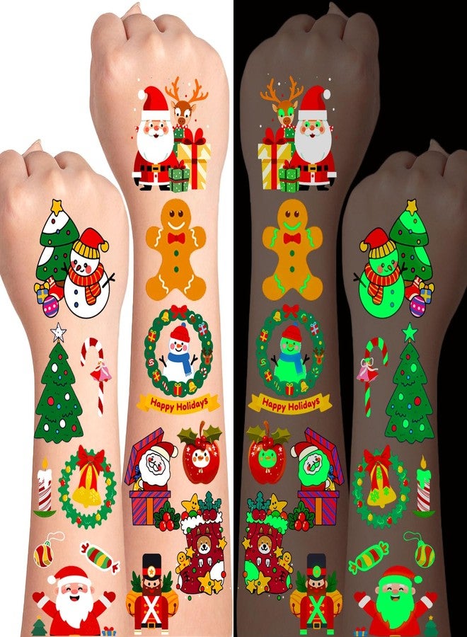 Airnogo 350 Pcs Luminous Christmas Tattoos for Kids - Stocking Stuffers for Kids, Glow In The Dark Party Supplies, Temporary Tattoos Stickers for Girls & Boys, Xmas Party Favors - Image 1