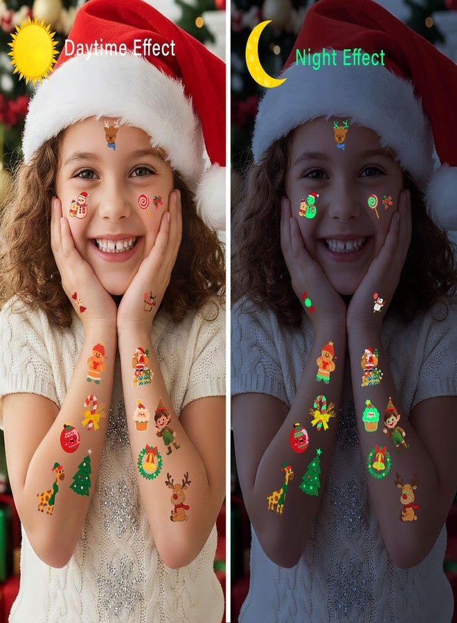 Airnogo 350 Pcs Luminous Christmas Tattoos for Kids - Stocking Stuffers for Kids, Glow In The Dark Party Supplies, Temporary Tattoos Stickers for Girls & Boys, Xmas Party Favors - Image 2