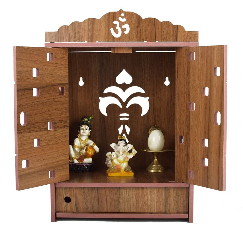 Lyrics Lyrics Creation Beautiful MDF Wooden TempleHome Temple Pooja Mandir Wall Hanging and Table Top Home Mandir Temple Home Decor Beautiful Wooden Temple Dark Brown 432319 cm Brown - Image 1