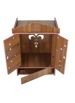 Lyrics Lyrics Creation Beautiful MDF Wooden TempleHome Temple Pooja Mandir Wall Hanging and Table Top Home Mandir Temple Home Decor Beautiful Wooden Temple Dark Brown 432319 cm Brown  - Image 3