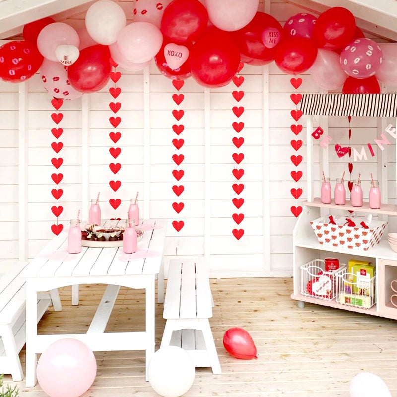 Hugtmr Red Heart Romantic Party-Decorations Garland - 62FT Glitter Special Night Galentines Hanging Streamers Banner,Valentines Girl Wedding Anniversary Baby Bridal Shower Birthday Decor Supplies Hugtmr - Image 4