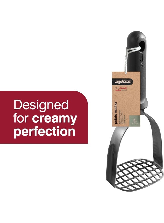 zyliss Zyliss Potato Masher, Robust Stainless Steel with Sustainable Wheat Straw Handle for Mashing Potato, Vegetables Garlic, Dishwasher Safe, Includes Scraper - Image 4