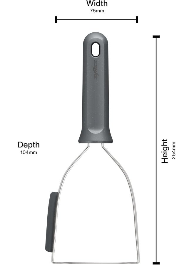 zyliss Zyliss Potato Masher, Robust Stainless Steel with Sustainable Wheat Straw Handle for Mashing Potato, Vegetables Garlic, Dishwasher Safe, Includes Scraper - Image 3