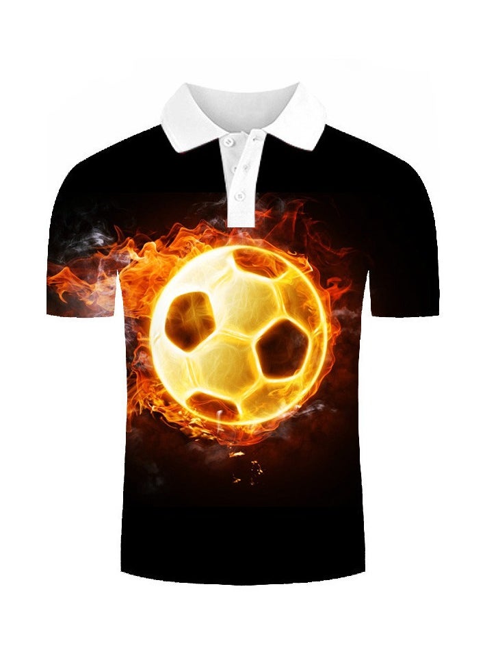 KUYING New One Piece Printed Casual Polo Shirt  - Image 1