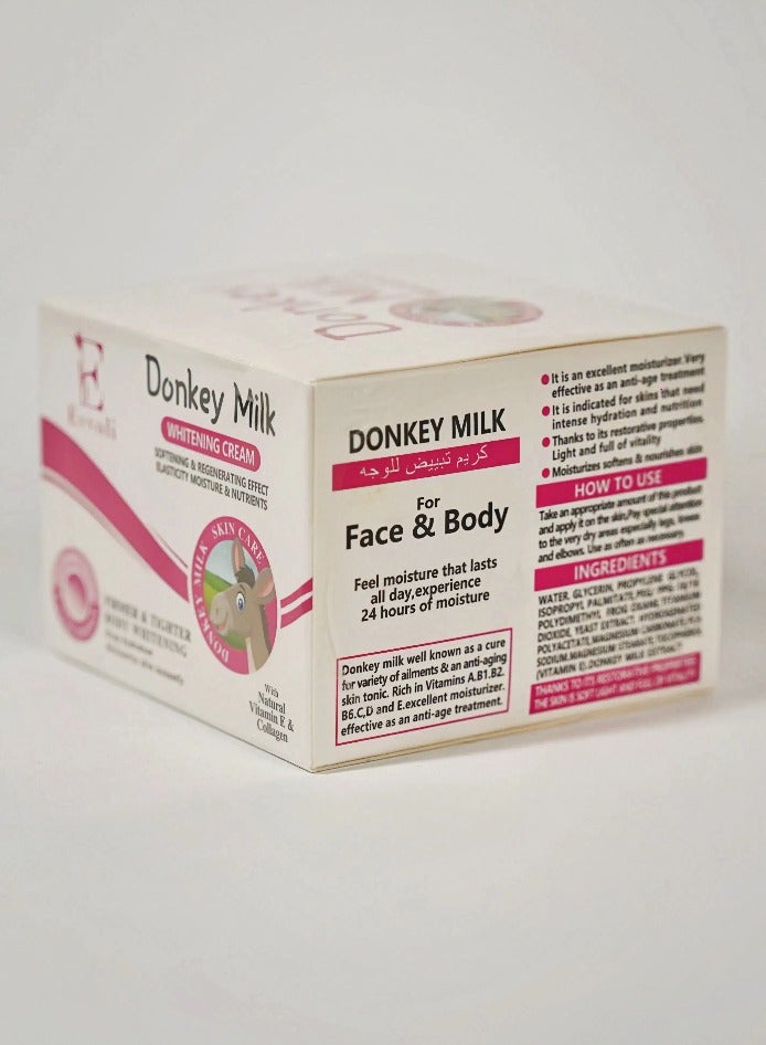 evvoli كريم وجه حليب الحمير لتفتيح البشرة، مرطب مغذي للبشرة، يصلح مرطب الوجه لترطيب وتنعيم البشرة الجافة، يشد ويضيء البشرة، كريم نهاري وليلية لجمال الفتيات والنساء للعناية اليومية بالبشرة، كريم وجه حليب 100 مل - Image 4