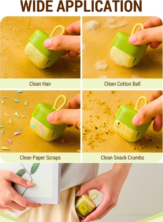 Chase Up Mini Lint Roller with Silicone Hook, Washable Reusable Sticky Roller for Clothes, Carpet, Sofa, Portable Design, Green and Yellow - Image 3