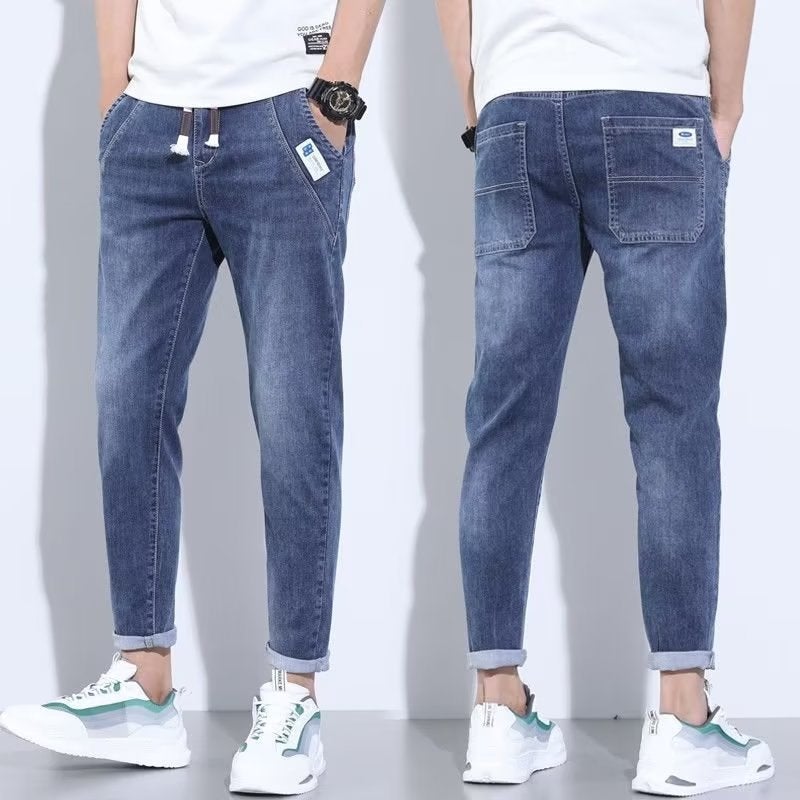Pants Loose Cropped Pants Light Color Men'S Jeans Pants New Arrival Harlan Casual Brand Fashionable Denim Men'S Stretch Men'S Pants - Image 4