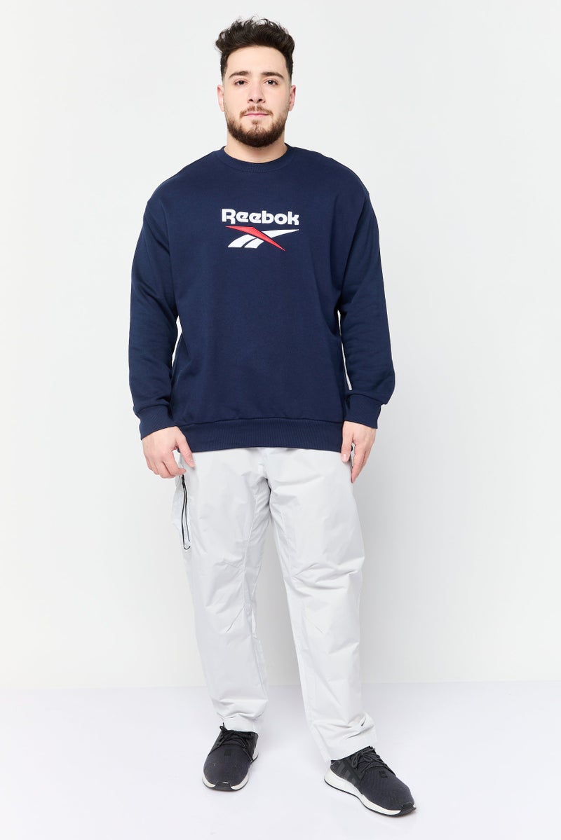 Reebok Men Sportswear Fit Long Sleeve Outdoor Sweatshirt, Navy - Image 2