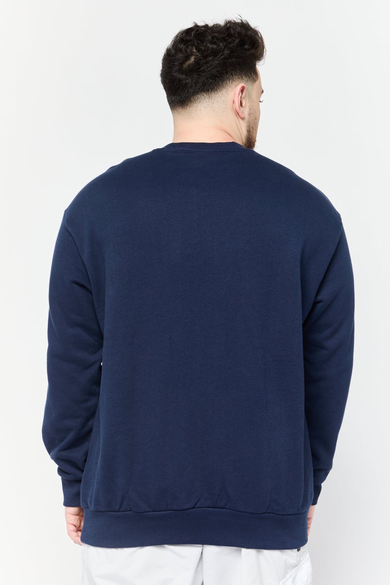 Reebok Men Sportswear Fit Long Sleeve Outdoor Sweatshirt, Navy - Image 4