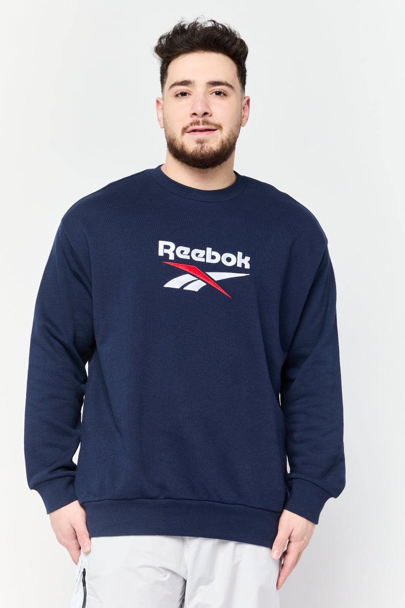 Reebok Men Sportswear Fit Long Sleeve Outdoor Sweatshirt, Navy - Image 1