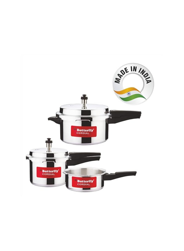 BUTTERFLY Butterfly Cordial 2, 3 & 5 Litres Pressure Cookers | Outer Lid | Food Grade Virgin Aluminium | Gas Stove Compatible | ISI Certified | 2 Years Manufacturer's Warranty | Silver - Image 2