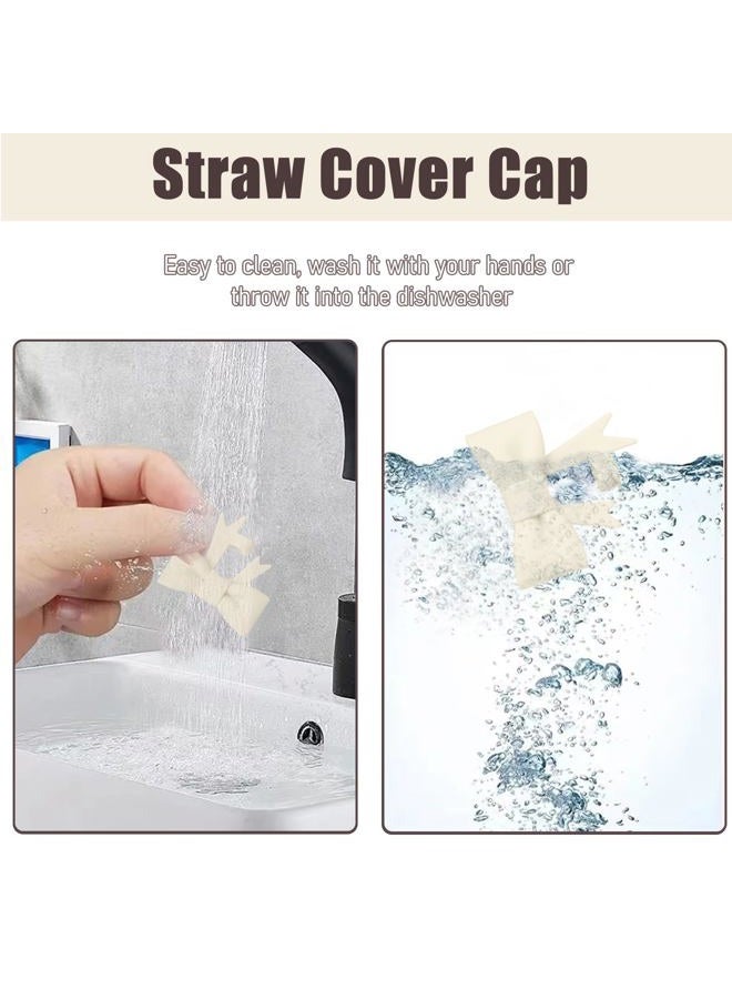 Hpebl 6Pcs Silicone Straw Toppers Covers for Stanley Cups 40/30oz 10mm(0.4in) Dust-Proof Bow Straw Covers Toppers Suitbale for Blue Stanley Cup Accessories Reusable Straws Caps (Colorful F) - Image 3