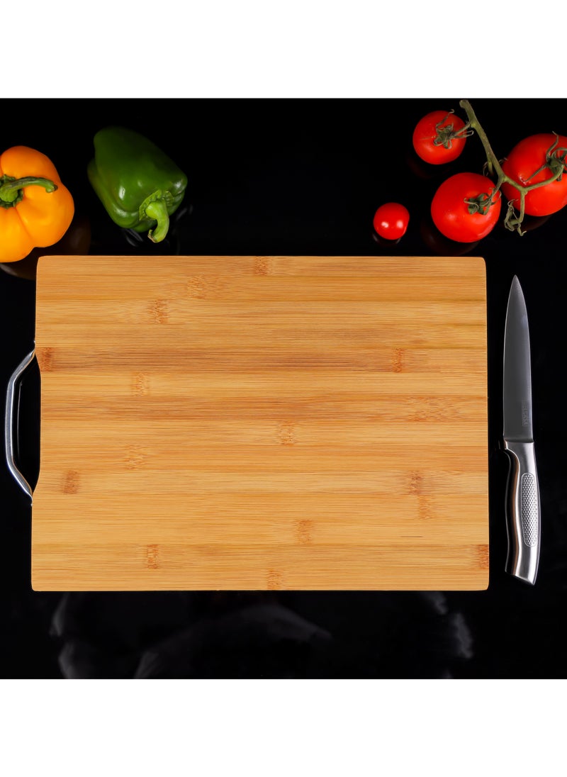 DELCASA Delcasa Organic Bamboo Cutting Board, Strong Metal Handle Durable & Lightweight - Antibacterial  - Image 1