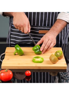 DELCASA Delcasa Organic Bamboo Cutting Board, Strong Metal Handle Durable & Lightweight - Antibacterial  - Image 4