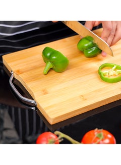 DELCASA Delcasa Organic Bamboo Cutting Board, Strong Metal Handle Durable & Lightweight - Antibacterial  - Image 5