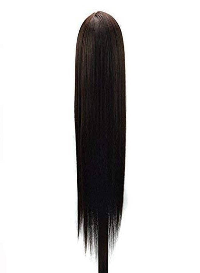 Flushia Hair Extensions And Wigs Saloon Use Hair Dummy For Hair Styling, Practice/Cutting/Practice all purpose With Free Clamp Stand (Brown Color) - Image 4