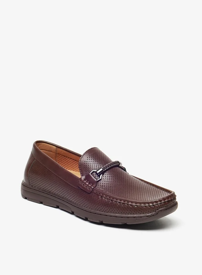 ال بي ال من شو اكسبرس Men's Textured Slip-On Moccasins