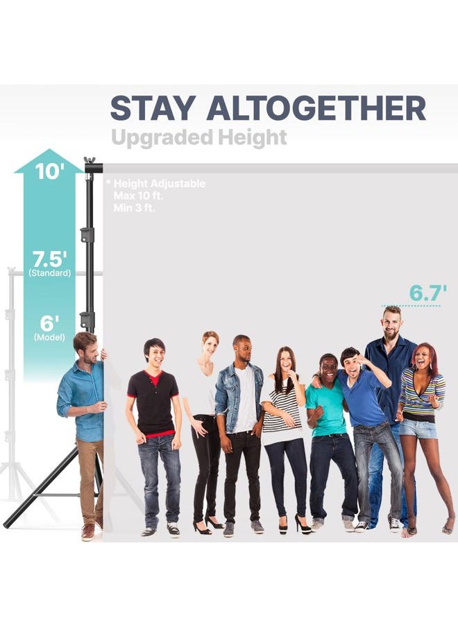 JS JULIUS STUDIO Julius Studio [Enhanced Heavy Duty] 10 x 10 ft. (W x H) Adjustable Backdrop Stand Background Support, New Metal Cap Design, Strong No Shaking No Bending, Upgraded Joints, Photography Studio, JSAG660  - Image 2