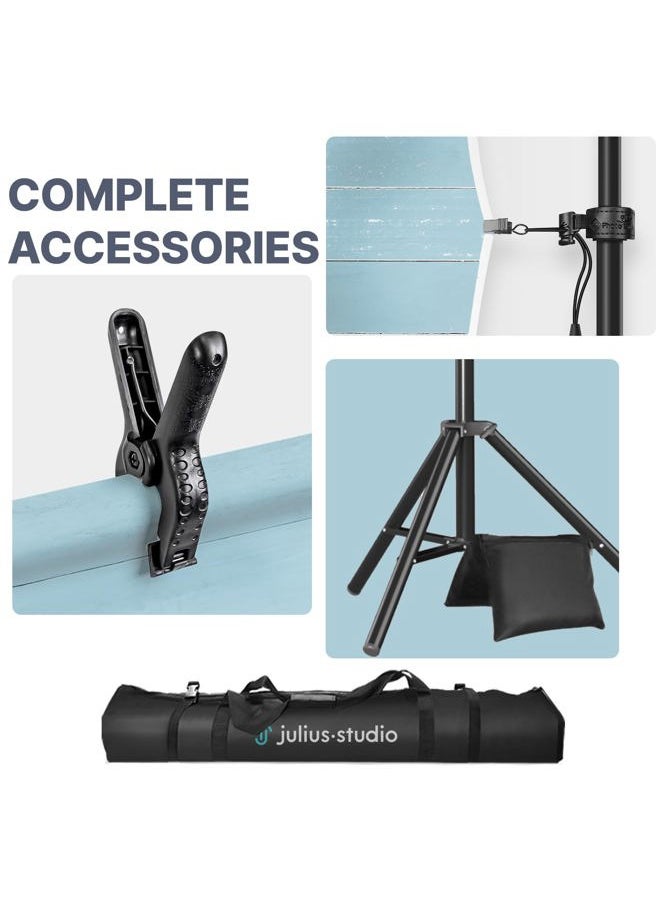 Julius Studio [Enhanced Heavy Duty] 10 x 10 ft. (W x H) Adjustable Backdrop Stand Background Support, New Metal Cap Design, Strong No Shaking No Bending, Upgraded Joints, Photography Studio, JSAG660
