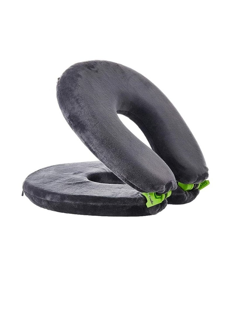 Adjustable Travel Pillow Polyester Grey - Image 1