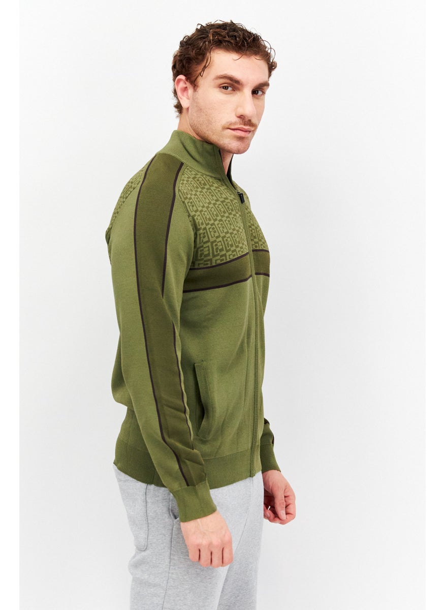 FILA Men Sportswear Fit Long Sleeves Outdoor Sweatshirt, Olive  - Image 2