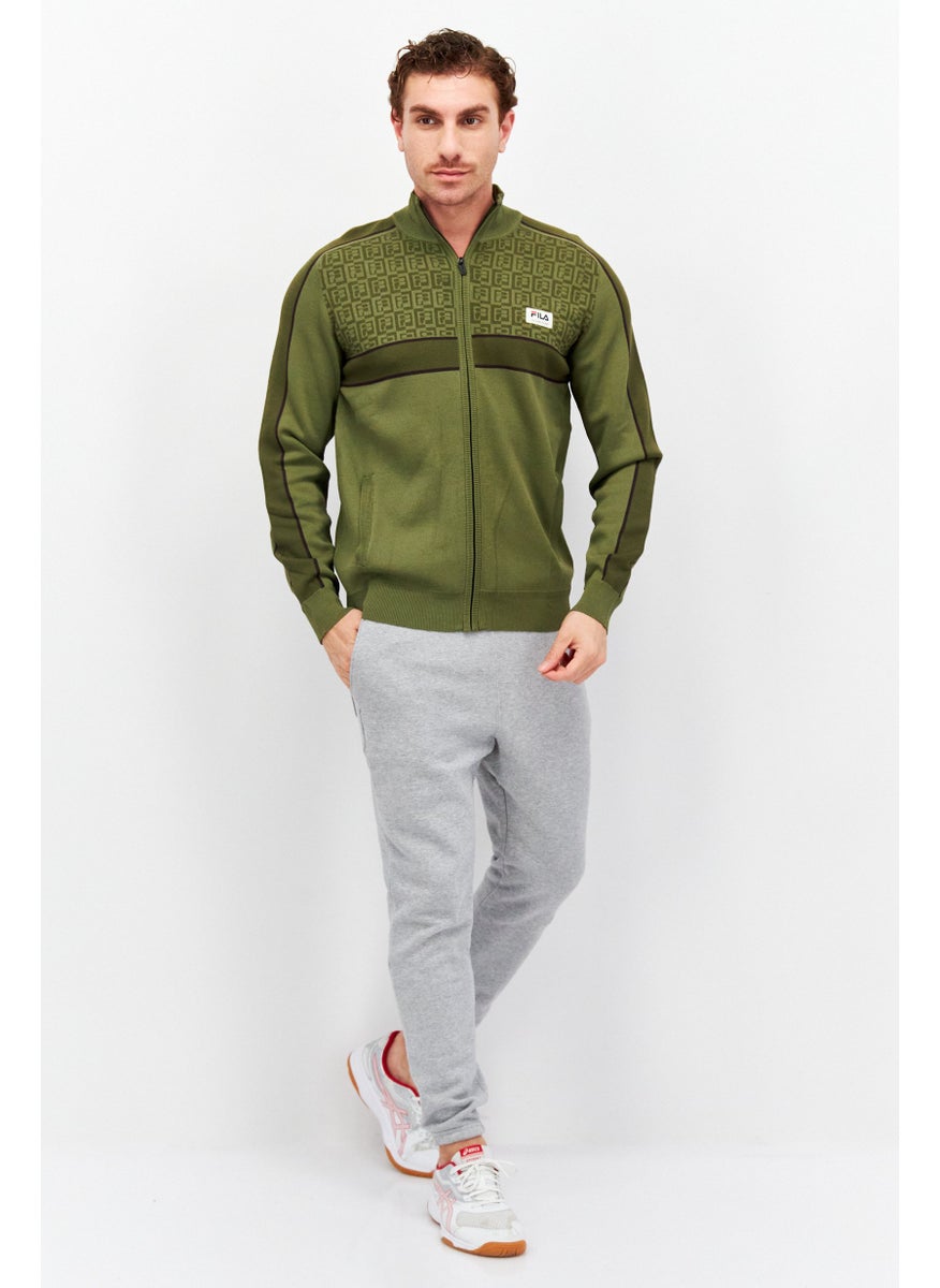 FILA Men Sportswear Fit Long Sleeves Outdoor Sweatshirt, Olive  - Image 3