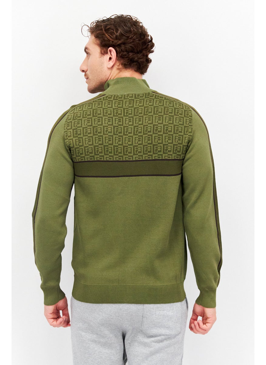 FILA Men Sportswear Fit Long Sleeves Outdoor Sweatshirt, Olive  - Image 4