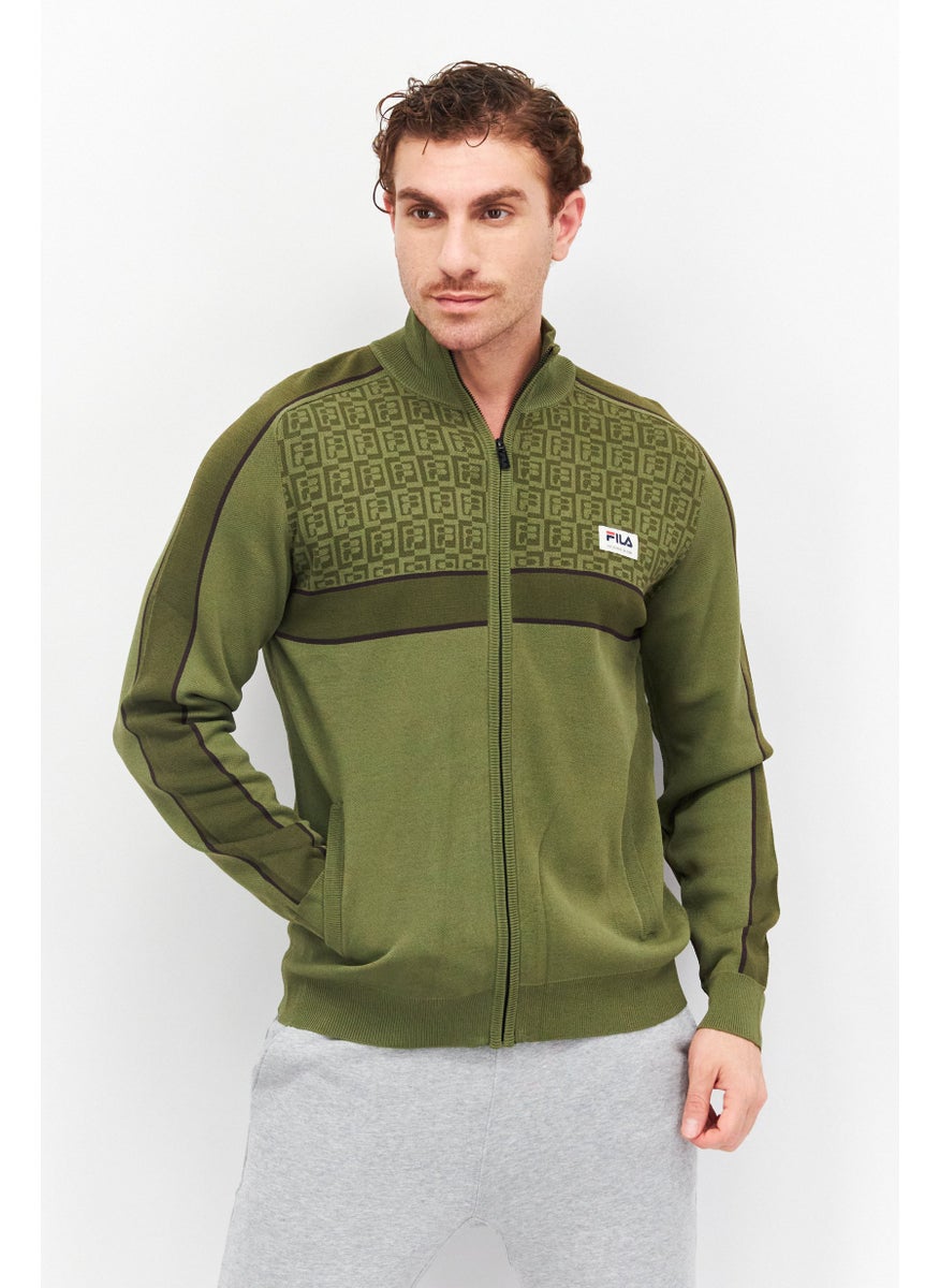 FILA Men Sportswear Fit Long Sleeves Outdoor Sweatshirt, Olive  - Image 1