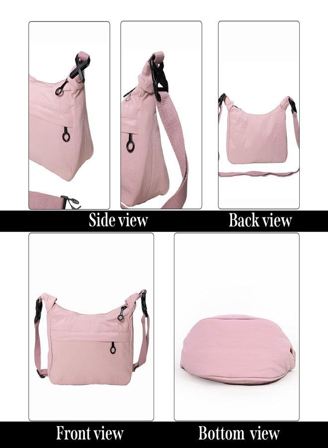 RarePicks Crossbody Sling Bags for Women | Adjustable Strap Half Moon Sling Bag, Water Resistant Crescent Crossbody Travel Purse, Stylish Fanny & Waist Handbag (Pink) - Image 4
