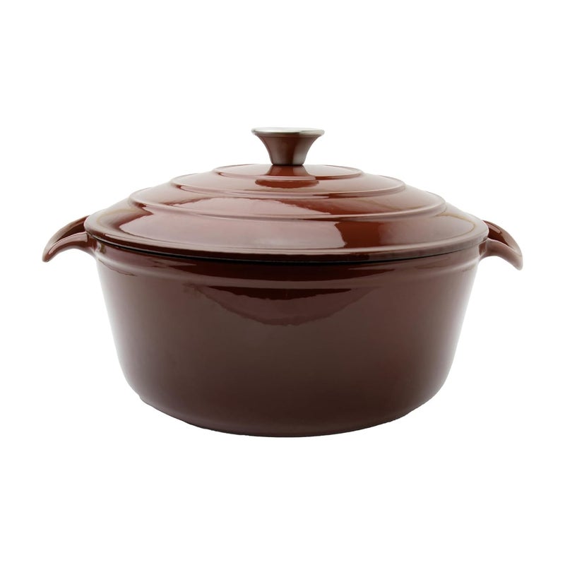 Kuber Industries Kuber Industries 4000ml Cast Iron Dutch Oven | Enamel Coated Biryani Handi Pot Heavy Bottom | Handi With Lid For Cooking | Rust Proof Iron Pot | Non Stick Gas & Induction Cookware  - Image 2