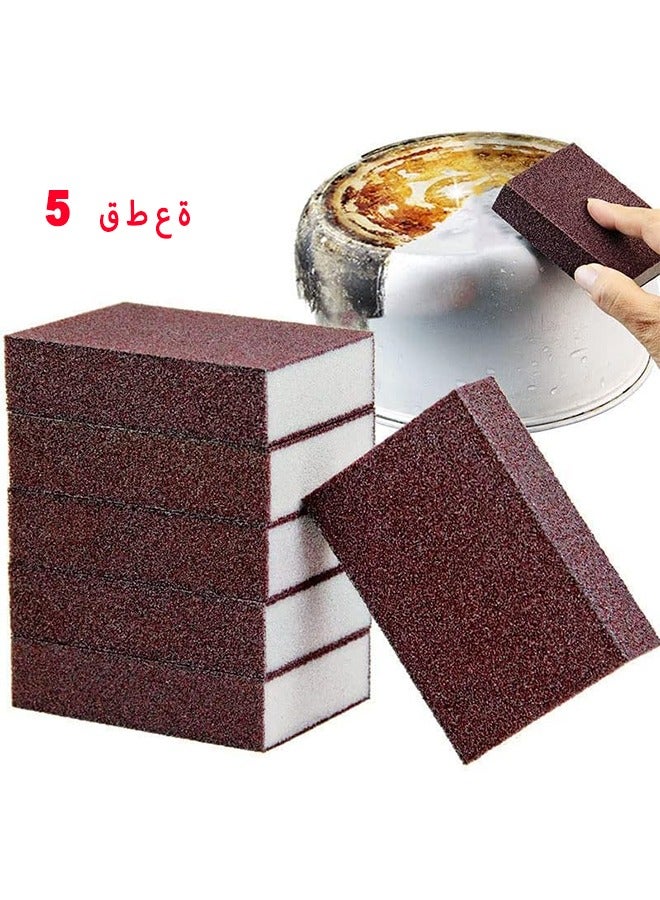 Nano Carborundum Sponge, 5PCS Emery Sponge Brush Clean Eraser Scrub, Kitchen Magic Cleaning Sponge For Removing Rust Cleaning Pots And Pans, Kitchen Cleaner Tool - Image 1