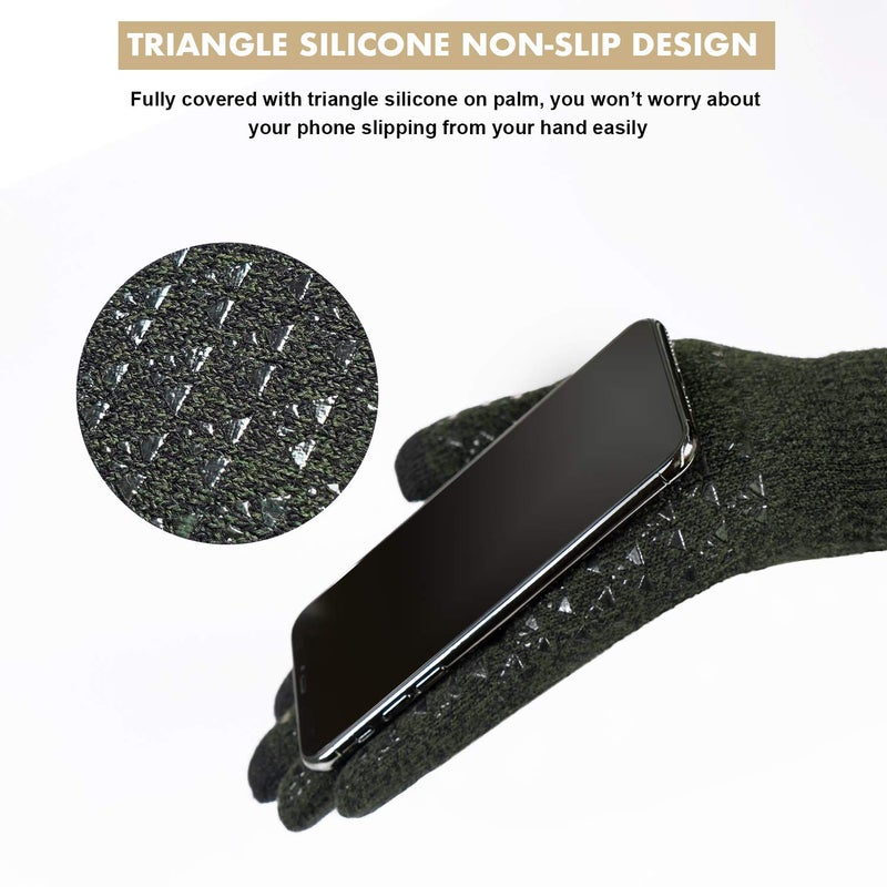 TRENDOUX Winter Gloves for Women, Touch Screen Glove for Men - Hands Warm in Cold Weather - Thin Thermal Material - Non-Slip Grip - Fit for Phone Texting Riding Dog Walking - Midnight Green - M - Image 4