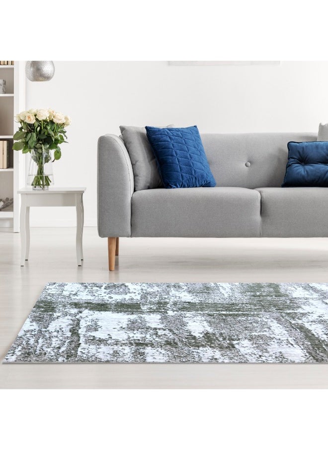 HANDPICKED FURNITURE Handpicked Furniture Abstract Green Rug, Ultra Soft Area Carpets For Bed Room, Living Room, And Dining Room, Antislip Floor Carpets, Easy To Clean, Made In Turkey  - Image 2