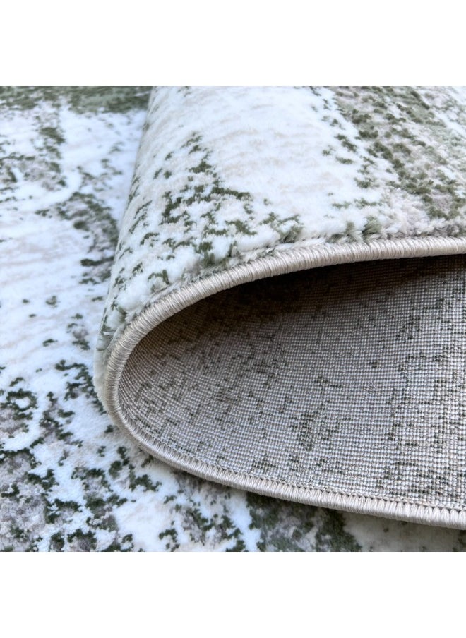 HANDPICKED FURNITURE Handpicked Furniture Abstract Green Rug, Ultra Soft Area Carpets For Bed Room, Living Room, And Dining Room, Antislip Floor Carpets, Easy To Clean, Made In Turkey  - Image 4
