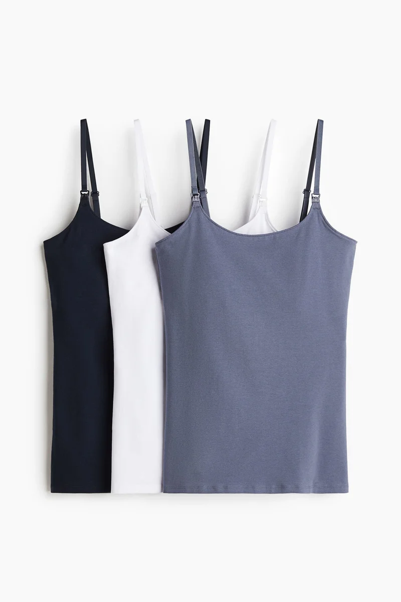 H&M  MAMA 3-pack nursing vest tops for Women | Best Price UAE