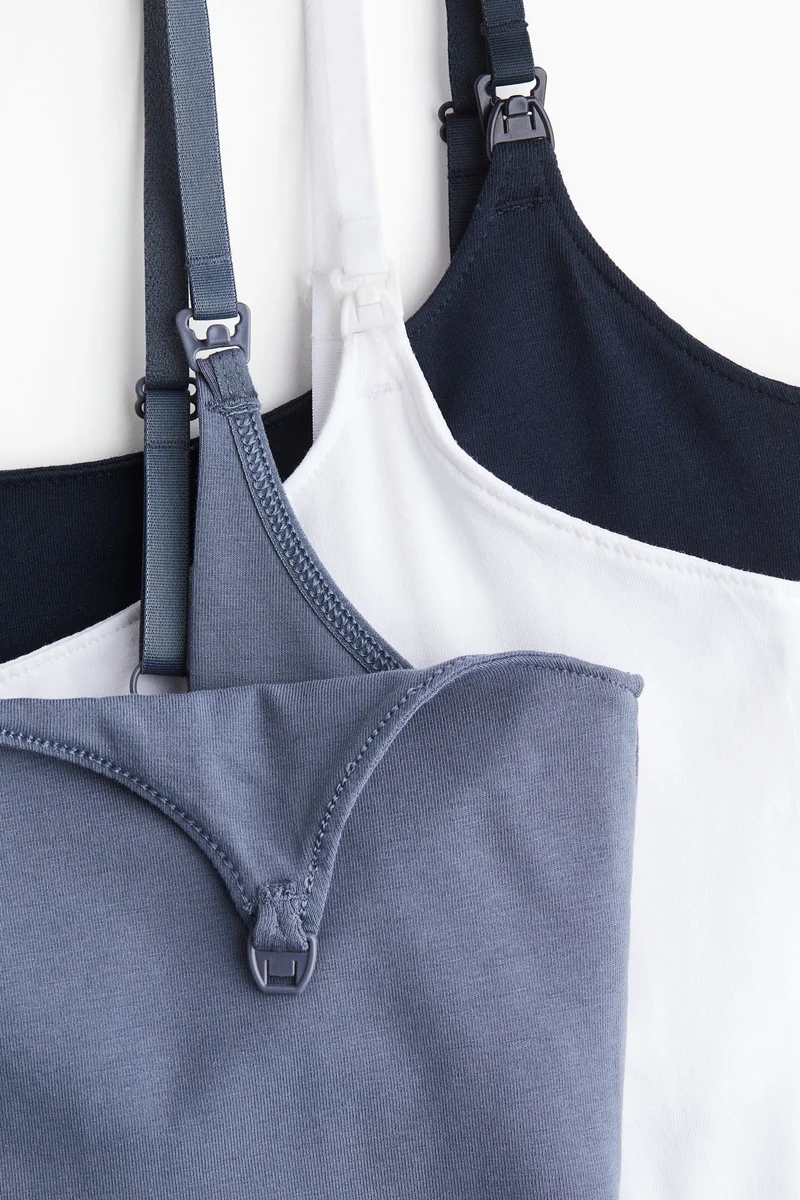 H&M  MAMA 3-pack nursing vest tops for Women | Best Price UAE