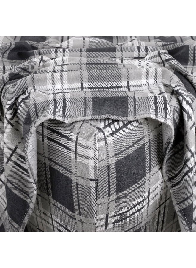 Kathy Ireland kathy ireland 100% Turkish Cotton Flannel Sheet Set, Eden Plaid - Twin  - Image 2