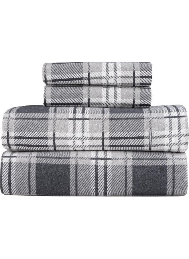 Kathy Ireland kathy ireland 100% Turkish Cotton Flannel Sheet Set, Eden Plaid - Twin  - Image 5