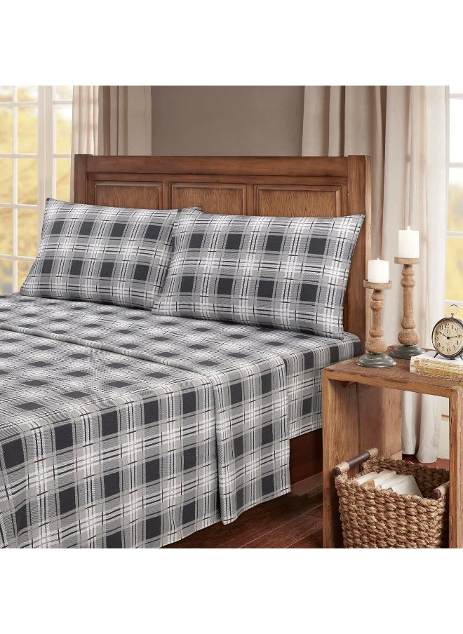 Kathy Ireland kathy ireland 100% Turkish Cotton Flannel Sheet Set, Eden Plaid - Twin  - Image 1