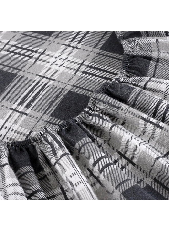 Kathy Ireland kathy ireland 100% Turkish Cotton Flannel Sheet Set, Eden Plaid - Twin  - Image 4
