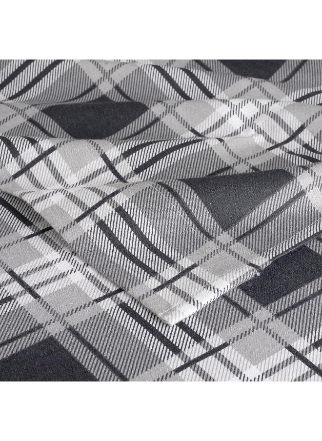 Kathy Ireland kathy ireland 100% Turkish Cotton Flannel Sheet Set, Eden Plaid - Twin  - Image 3