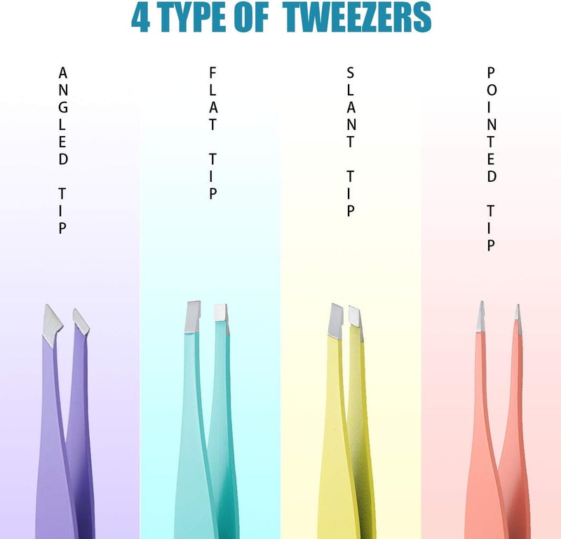 MAYKI Tweezers for Facial Hair Women 6pcs Large Size Professional Eyebrow Tweezers Kit for EyebrowIngrown HairsSplinter by MAYKI - Image 3